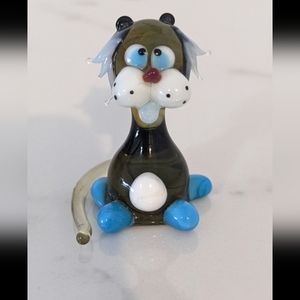 Murano art Glass dog miniature figurine